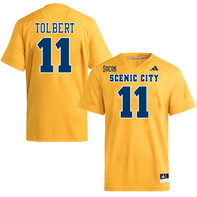 Chattanooga Mocs #11 Jaylon Tolbert College Football Jerseys,Uniforms Stitched-Gold Chattanooga Mocs #11 Jaylon Tolbert College Football Jerseys,Uniforms Stitched-Gold